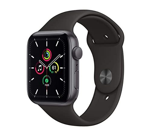 Apple Watch SE (GPS, 44mm) Caja de Aluminio Gris Espacial con Correa Deportiva Negra (Reacondicionado)